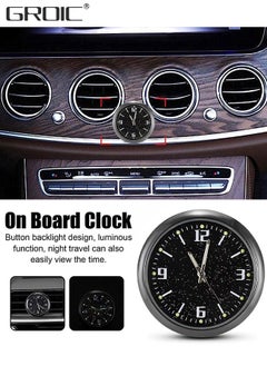 GROIC Starry Sky Car Dashboard Clock, Stick on Dashboard or Install with Air Vent Clip, Mini Tiny Small Analog Clock for Vehicle Automotive Car,Vehicular air Vent Clock,Car interior  - Image 4