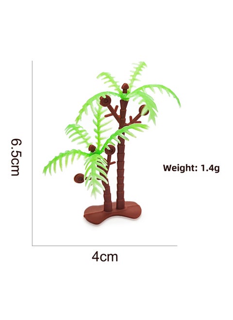Dinosaur Themed Scene Decoration Simulation Plant Tree Wooden Head Fire Mountain Rock Fence Dinosaur Egg Sand Plate Model Access-Color:Coconut Tree