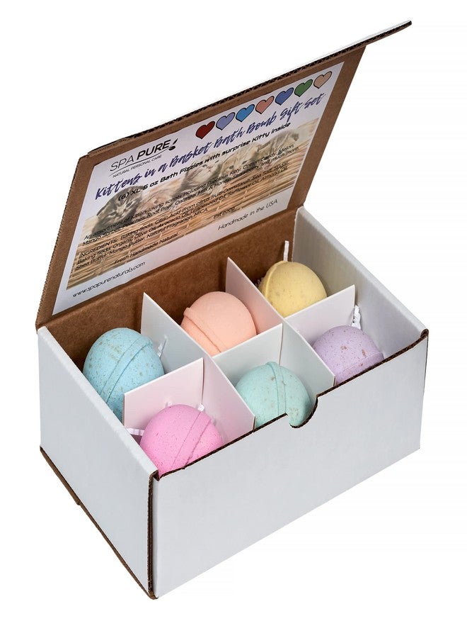 Spa Pure Kittens in Basket: 6 Adorable Kittens Hiding Inside Each Colorful Bath Bomb, XL 5 oz Each (6 Count) Pack of 1, Multicolor - Image 4