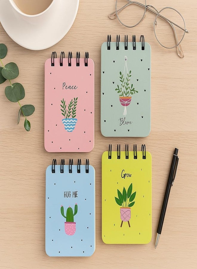 مفكرة أرتيشوس صغيرة الحجم (عبوة من 4) 100 صفحة، مفكرات صغيرة للملاحظات اليومية والقوائم والعمل وكتابة اليوميات (7 × 12 سم) مفكرة للمكتب - ملاحظات عن الطبيعة - Image 1