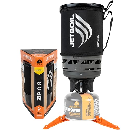 Jetboil Zip 0.8L Portable Fast Boil Stove with Easy-Turn Knob Igniter for Backpacking and Camping, New for 2025, Propane/Isobutane Burner with Cooking Cup - Image 1