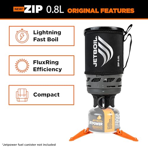 Jetboil Zip 0.8L Portable Fast Boil Stove with Easy-Turn Knob Igniter for Backpacking and Camping, New for 2025, Propane/Isobutane Burner with Cooking Cup - Image 4