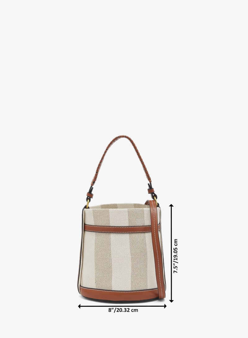 ايلا حقيبة دلو مطبوعة بتفاصيل بنية - Image 5