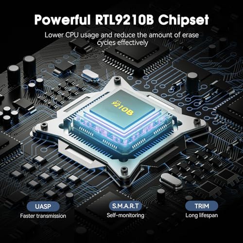 ELUTENG M.2 NVMe & SATA to USB C Docking Station Dual Protocol M.2 to USB C Adapter 10Gbps External SSD Enclosure for M Key, B+M Key Support 2280 2260 2242 2230 SSDs with 2in1 Cable - Image 4