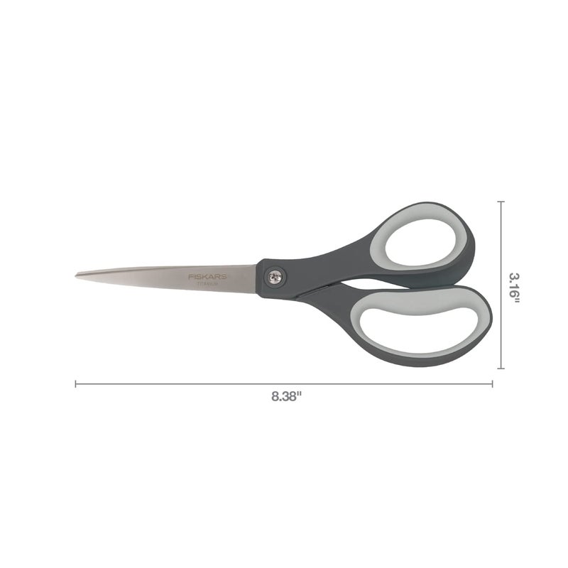 Fiskars 01-005409 8 Inch Softgrip Titanium Scissors, Single - Image 2