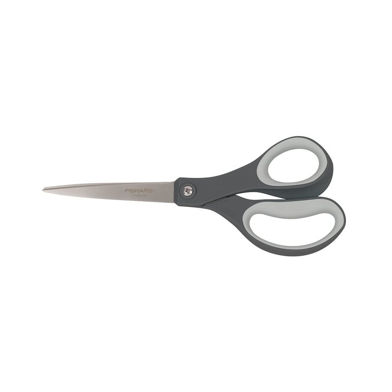 Fiskars 01-005409 8 Inch Softgrip Titanium Scissors, Single - Image 1