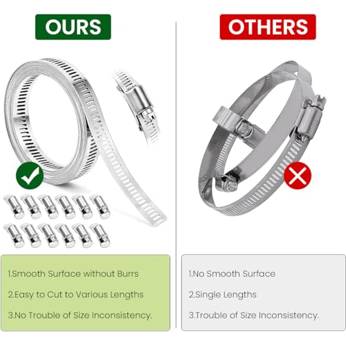 Serplex® 32.8ft Hose Clamp Roll DIY Hose Clamp Roll 304 Stainless Steel Hose Clamp with 12 Fastening Bolts Attachment Cuttable Hose Clamp Hose Clamp Band for Plumbing, Pipe Repairing - Image 4