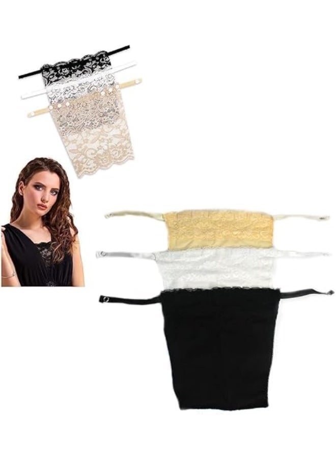 6 Pcs Lady Clip on Mock Camisole Bra Insert, Overlay Vest Lady Lace, Invisible Bra Anti Peep Invisible Bra Vest for Women, Easy to Use, Not Deform, for Women Vest, Dress, Office Lady, Etc - Image 1