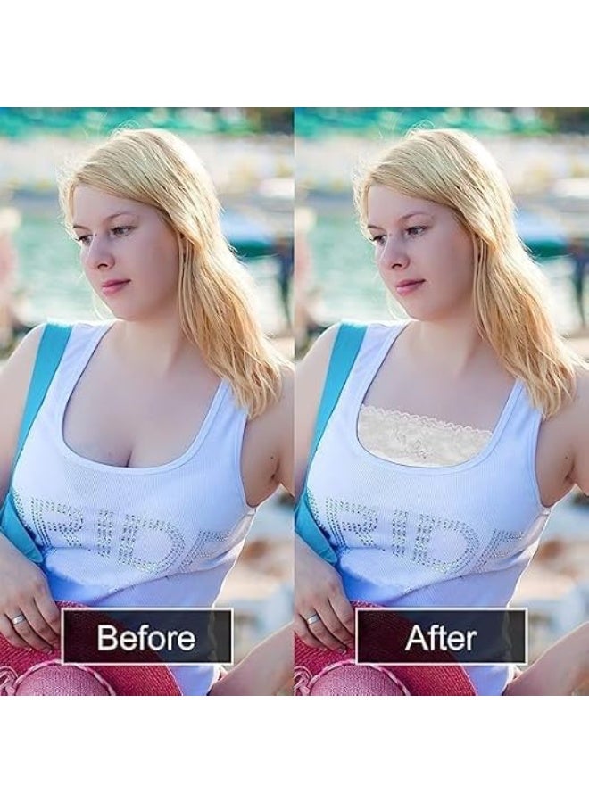 6 Pcs Lady Clip on Mock Camisole Bra Insert, Overlay Vest Lady Lace, Invisible Bra Anti Peep Invisible Bra Vest for Women, Easy to Use, Not Deform, for Women Vest, Dress, Office Lady, Etc - Image 3