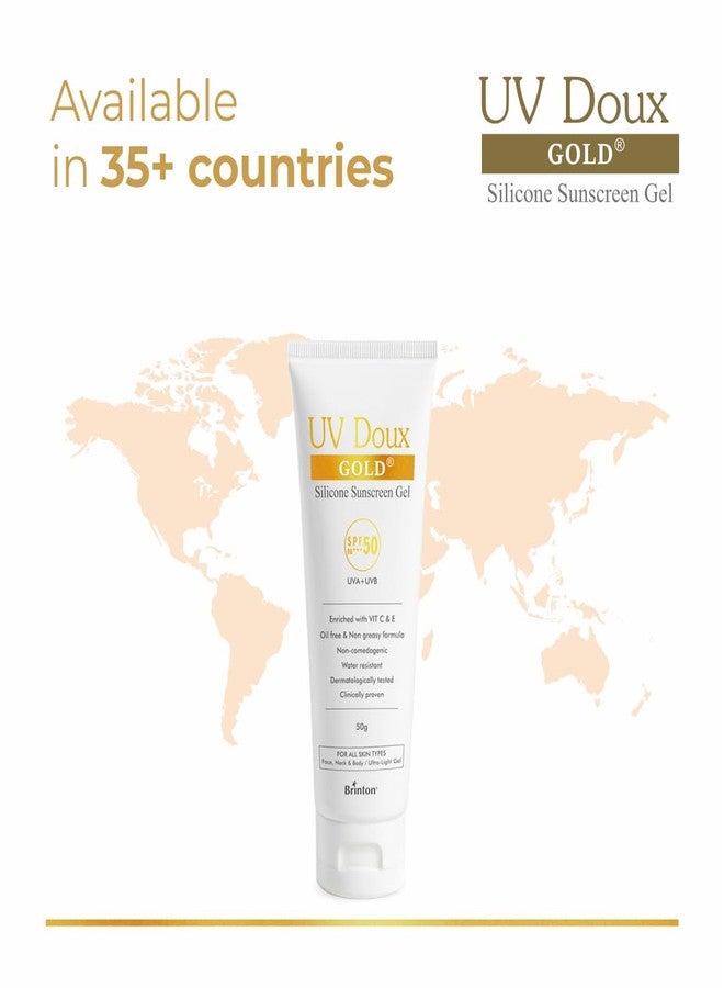 Brinton جل واقي الشمس برينتون يو في دوكس جولد سيليكون SPF 50 PA+++ مع فيتامين C&E | مختبر سريرياً، مقاوم للماء وغير دهني | حماية UVA/UVB ضد أشعة UVA/UVB | لجميع أنواع البشرة، 100 جرام (عبوة من 1) - Image 5