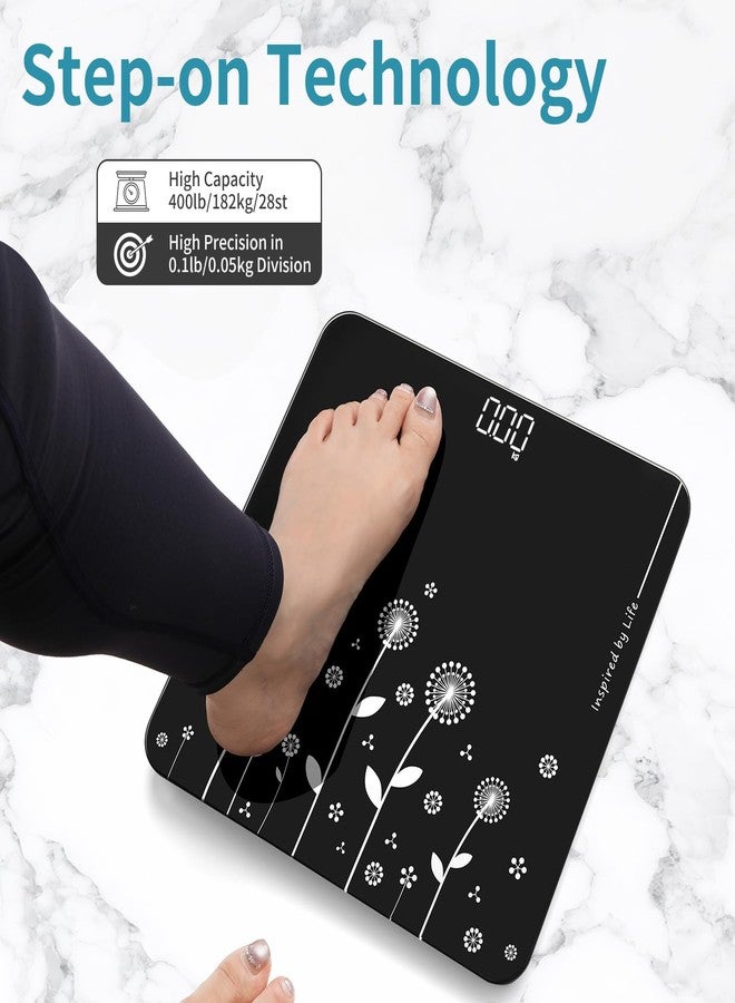 Vitafit Digital Bathroom Scale for Body Weight, High Precision in 0.1lb Assured by Weight Scale Professional Factory Since 2001, White LED and Step-On, 3*AAA Batteries Included, 400lb/182kg, Black - Image 3