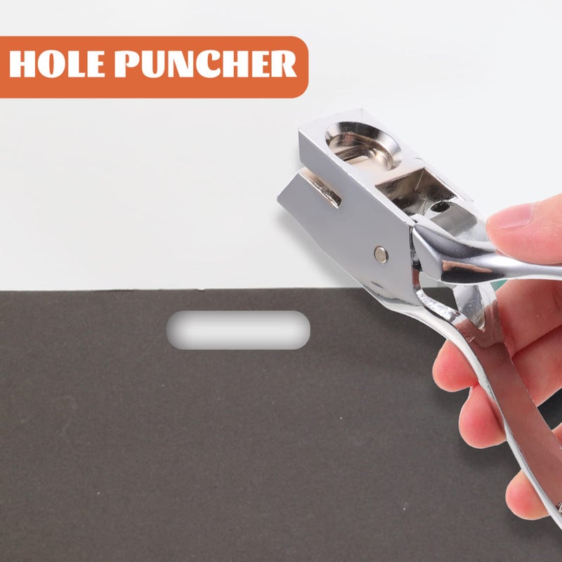 Oval Hole Punch Heavy Duty Manual ID Card Craft Office School Paper Puncher - Image 4