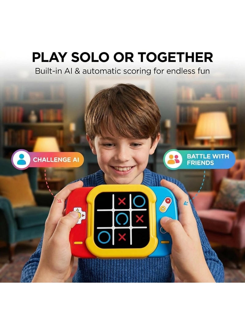 Tic Tac Toe Toy 3-in-1 Electronic,Family Travel Relaxation Game for Kids and Adults,Handheld Game Gift with Silent Mode Festival Gift,Portable Travel Games,Handheld Puzzle for Family Kids Adults - Image 1