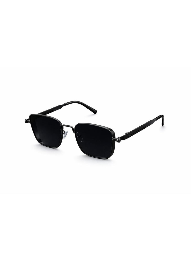 Shein Sunglasses Fashionable New Metal Punk Eyeglasses Large Frame Glasses Suitable For Outdoor Travel (Black) - Image 1