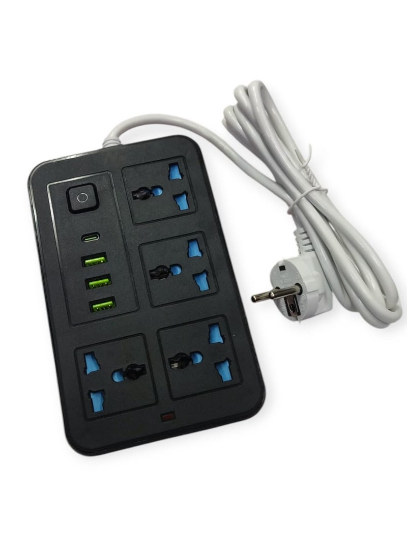 Electricity joint- 4 Ports - 3Usb -1 Type C  Max 2500w  - Image 1