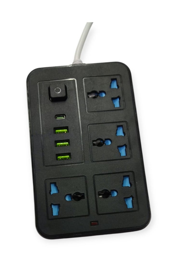 Electricity joint- 4 Ports - 3Usb -1 Type C  Max 2500w  - Image 2