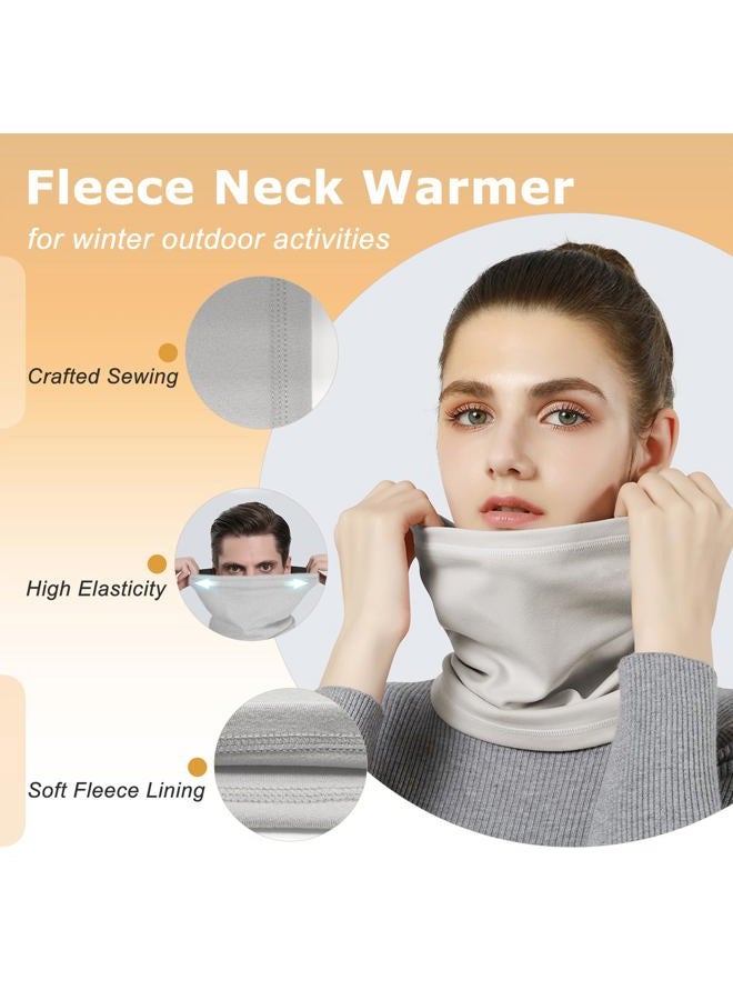 Vogium Adult Fleece Neck Warmer Gaiter | Windproof Face Mask for Winter Sports & Commuting | Unisex Warm Elastic Tube Scarf, Black, One size - Image 3