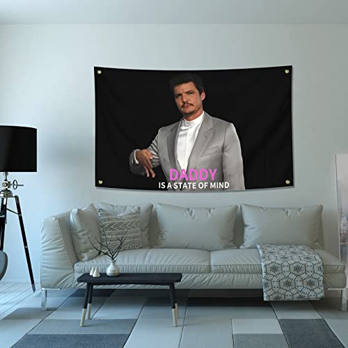 BIiaiue Pedro Pascal Flag I'm Your Daddy Tapestry Funny Poster Durable Man Cave Wall Flag with Brass Grommets 3x5 Feet for College Dorm Room Decor,Outdoor,Bedroom, Parties gifts, travel, filming,events,festivals.. (black) - Image 5