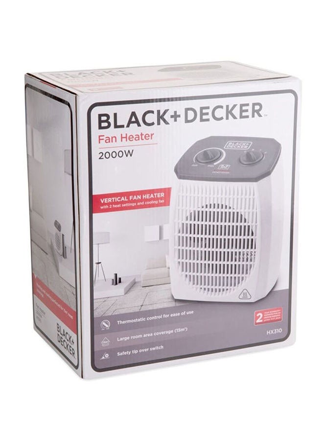 BLACK+DECKER Vertical Fan Heater 2000 W HX310-B5 White - Image 4