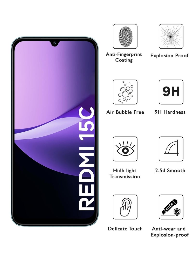 Tempered Glass Screen Protector For Xiaomi Redmi 15C 5G - Image 2