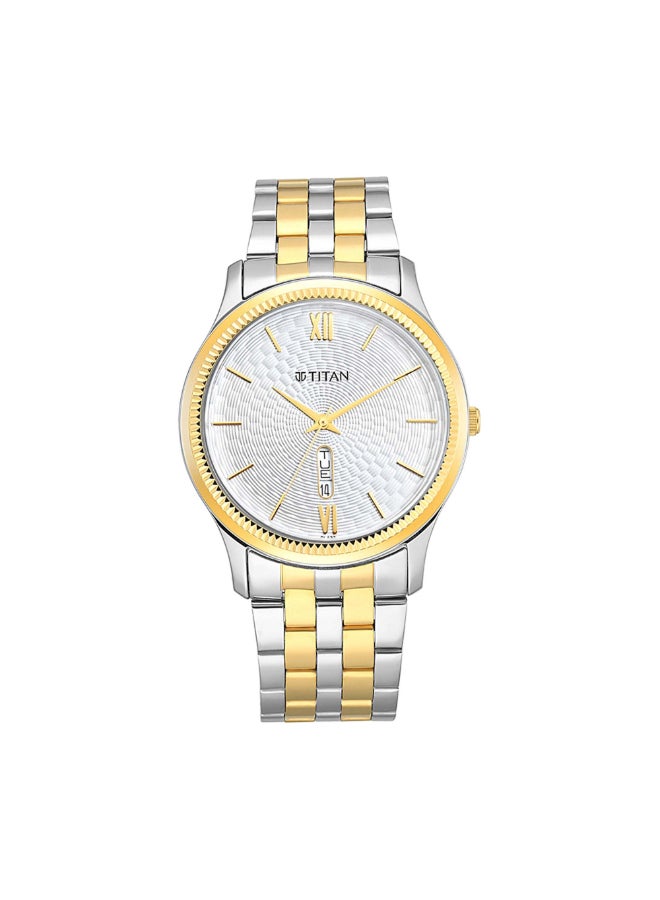 TITAN Silver White Dial Metal Strap Watch 1824BM02 - Image 1