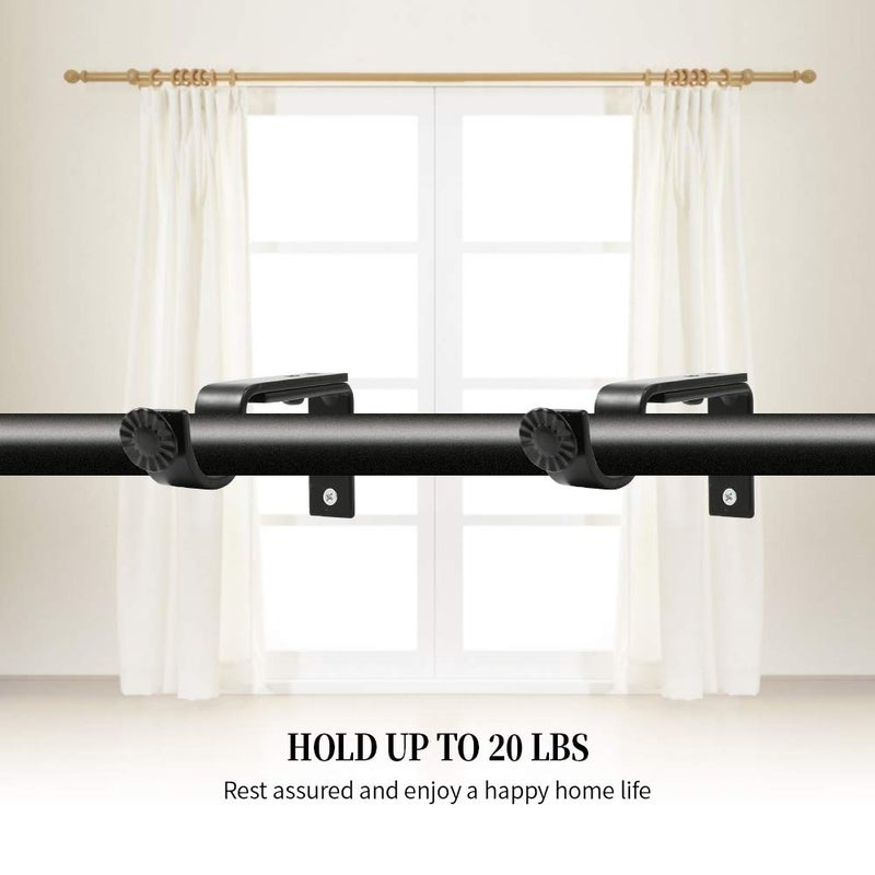 Anndason Heavy Duty Curtain Rod Brackets for 3/4 or 5/8 Inch Rod, Black Color, (Set of 8) - Image 5
