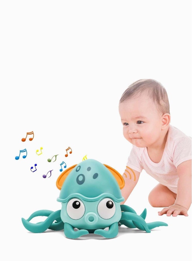 لعبة سرطان البحر الزاحف، لعبة تفاعلية لوقت البطن مع موسيقى وأضواء وميزة تجنب العقبات، لعبة راقصة قابلة لإعادة الشحن عبر USB للأطفال (أخضر فاتح) - Image 1