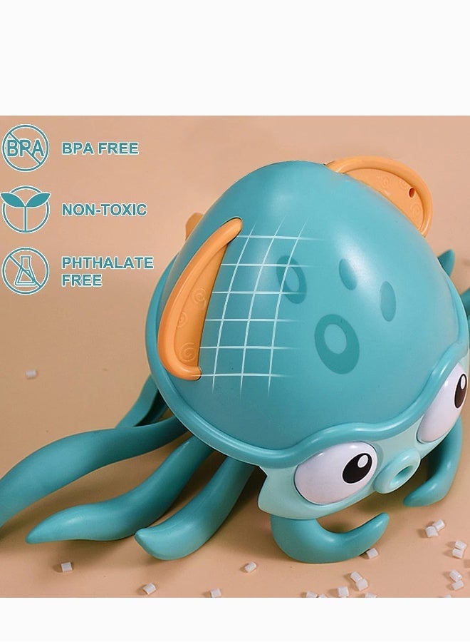 لعبة سرطان البحر الزاحف، لعبة تفاعلية لوقت البطن مع موسيقى وأضواء وميزة تجنب العقبات، لعبة راقصة قابلة لإعادة الشحن عبر USB للأطفال (أخضر فاتح) - Image 5