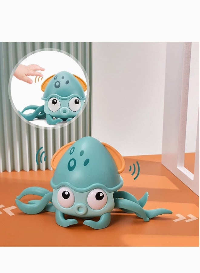 لعبة سرطان البحر الزاحف، لعبة تفاعلية لوقت البطن مع موسيقى وأضواء وميزة تجنب العقبات، لعبة راقصة قابلة لإعادة الشحن عبر USB للأطفال (أخضر فاتح) - Image 3