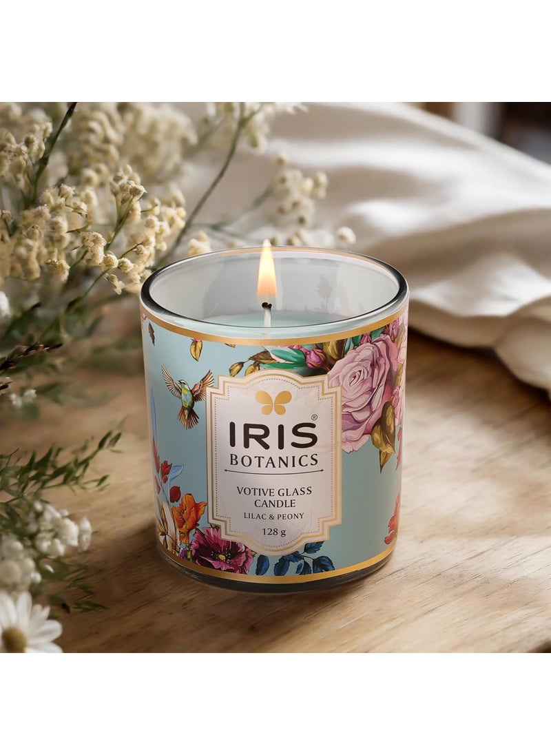IRIS IRIS Botanics Votive Glass Candle Fragrance Tea Rose Agarwood 125G Lilac Peony 750 x 855 cm  - Image 1
