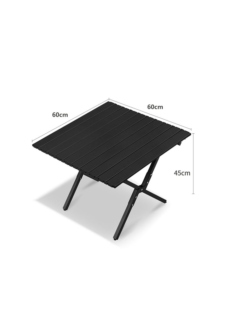 Sharpdo طاولة قابلة للطي على شكل بيضة من الفولاذ الكربوني بسيطة ومحمولة تتسع لشخصين أو شخصين، مناسبة للتخييم وشاطئ البحر والأنشطة الخارجية 60*60*45 سم - Image 2