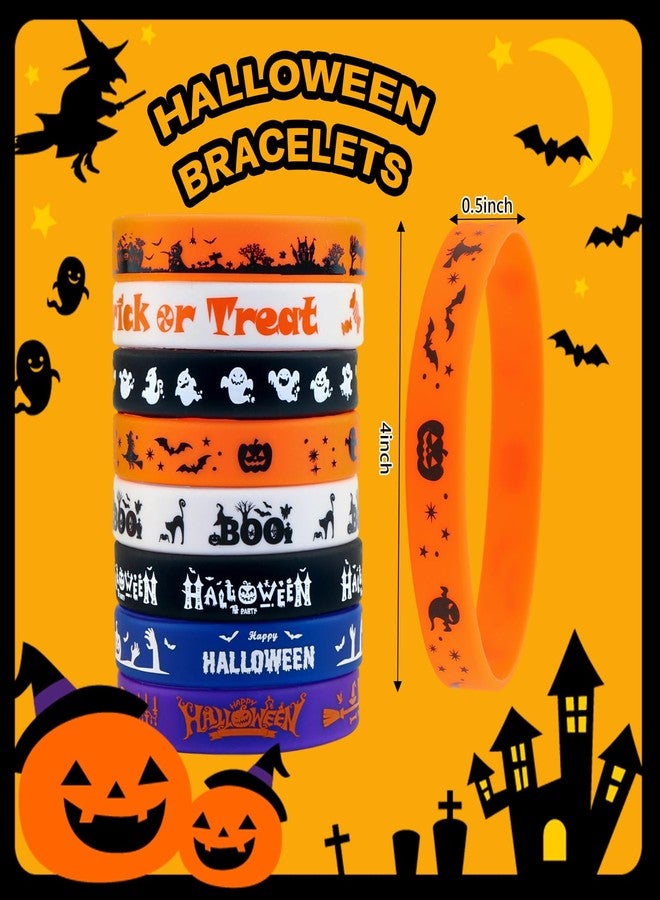 KICOSY 32Pcs Halloween Silicone Bracelets for Women Men - 8 Styles for Halloween Party Favors, Trick or Treat Gifts & Costumes Accessories - Image 2
