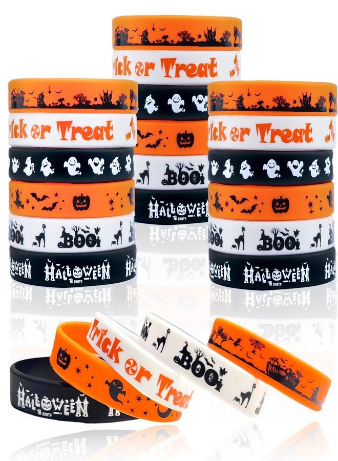 KICOSY 32Pcs Halloween Silicone Bracelets for Women Men - 8 Styles for Halloween Party Favors, Trick or Treat Gifts & Costumes Accessories - Image 1