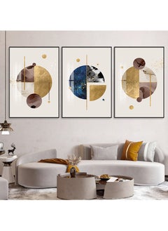 FASHION HOME 3PCS Wall Art Bright Style Minimalist Decor Modern Abstract Canvas Prints Poster Picture Framed Paintings Decorations  - Image 2