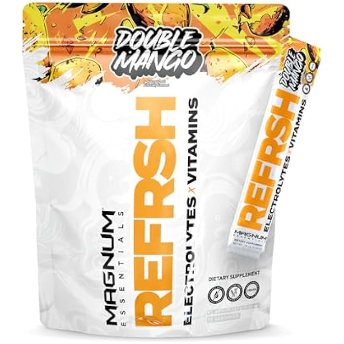 Magnum Essentials REFRSH Electrolytes x Vitamins 15 Serving Bag - Double Mango - Image 1