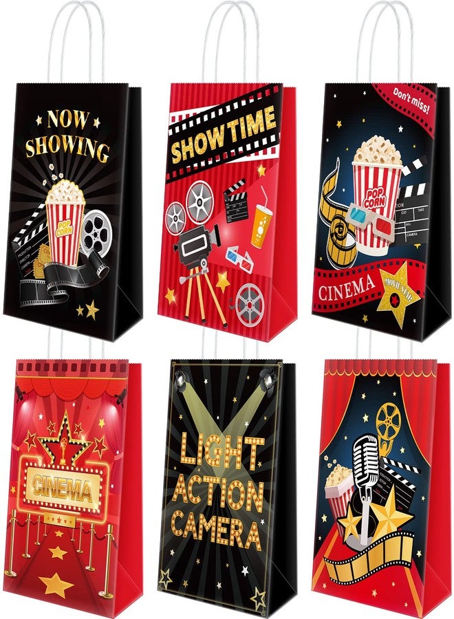 Jecery 24 Pieces Movie Night Party Bags with Handle Now Showing Movie Theater Party Favor Candy Goodie Gift Bags for Birthday Decorations Supplies - Image 1