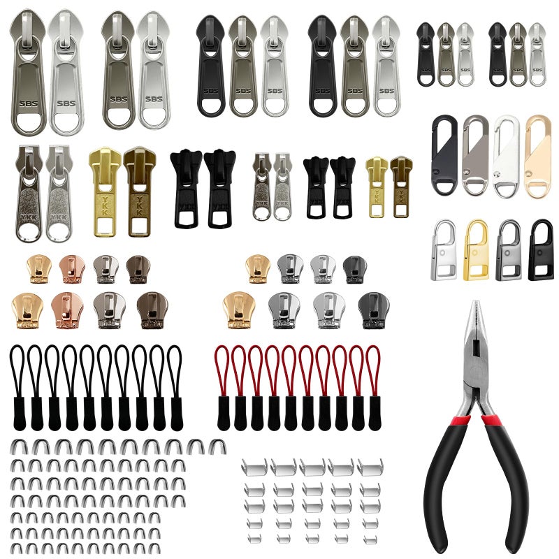 VICHERIA Universal Zipper Repair Kit 200 Pcs Fixes Common Zippers on Bags Jackets Luggage Includes 35810 YKKCompatible Sliders Check Compatibility in Images - Image 2