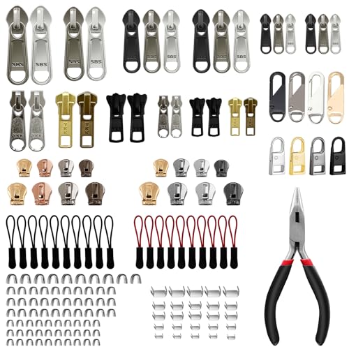VICHERIA Universal Zipper Repair Kit 200 Pcs Fixes Common Zippers on Bags Jackets Luggage Includes 35810 YKKCompatible Sliders Check Compatibility in Images - Image 1