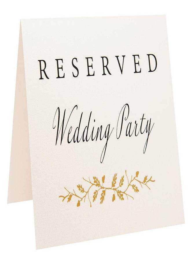 Melostu 2 City Geese Reserved Wedding Table Signs | Set of 6 Pearl White and Gold Reserved Signs Including Reserved for Bride's Family Groom's Family and Wedding Party | Freestanding Double Sided - Image 5
