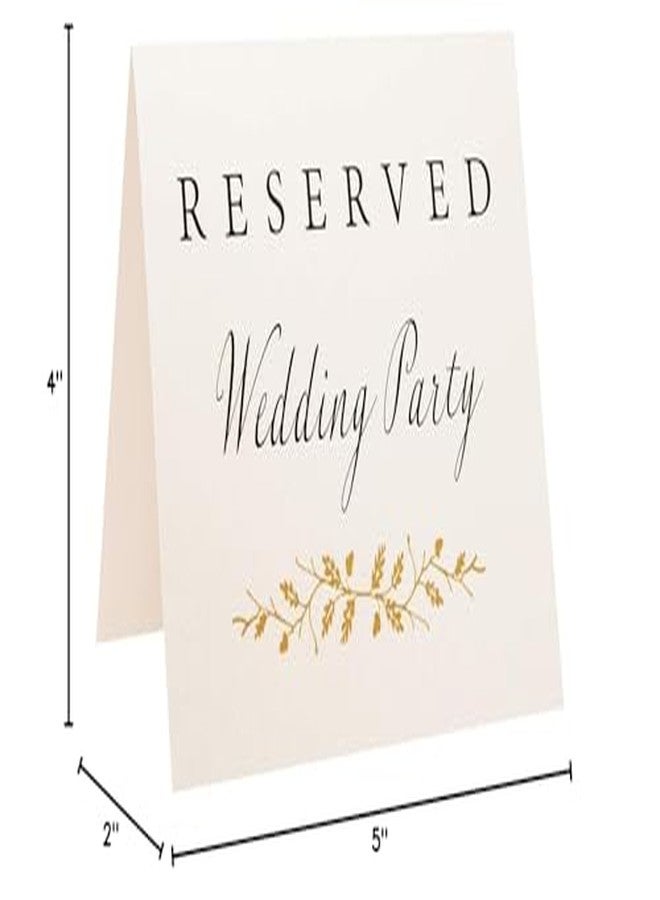 Melostu 2 City Geese Reserved Wedding Table Signs | Set of 6 Pearl White and Gold Reserved Signs Including Reserved for Bride's Family Groom's Family and Wedding Party | Freestanding Double Sided - Image 3
