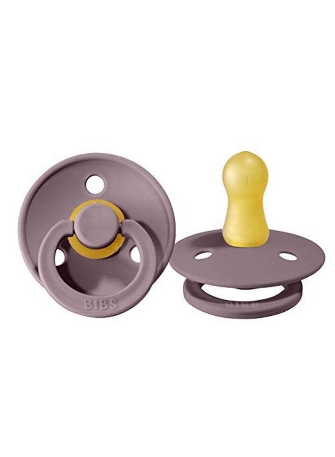 BIBS Pacifiers ; Natural Rubber Baby Pacifier ; Set Of 2 Bpa Free Soothers ; Made In Denmark ; Heather ; Size 6 18 Months - Image 1