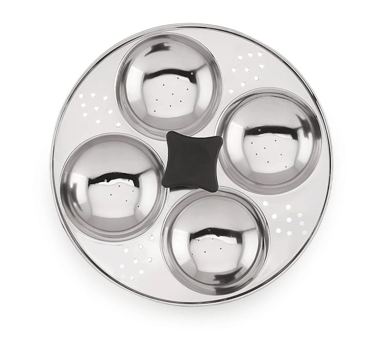 Sonu Stainless Steel Multi Kadhai Set 5Piece Idli Steamer with Triply Base Dhokla and Mini Idli Plates - Image 5