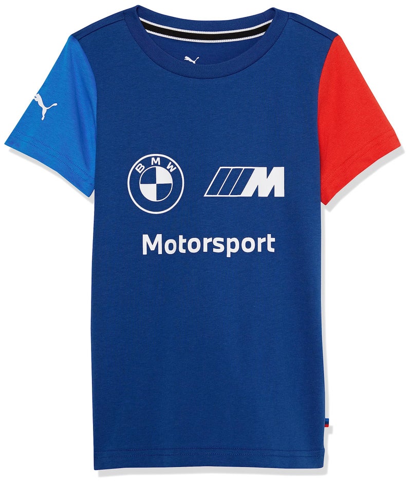 PUMA BMW M Motorsports Kids Essentials Logo Tee, PRO Blue-M Color, Medium - Image 3