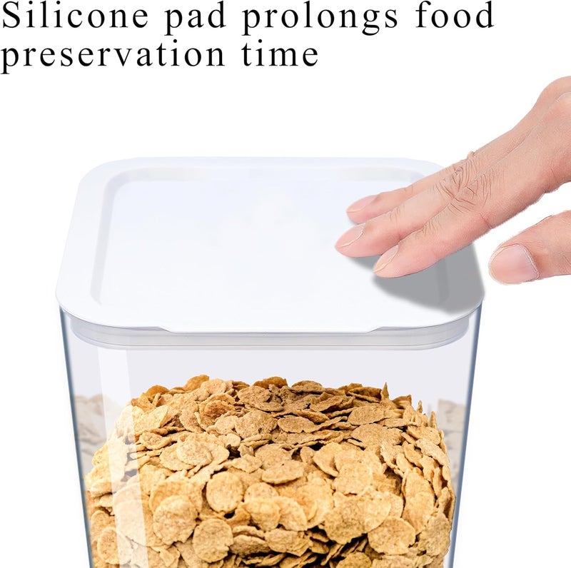 FHJP Cereal Dispenser Countertop, 5L Cereal Containers Storage Dispenser for Pantry, Large Dry Food Cereal Dispenser, Not Easy to Crush Cereal, Can Hold Oatmeal, Candy, Snack, Grain, Pet Food (White, 1Pc) - Image 5