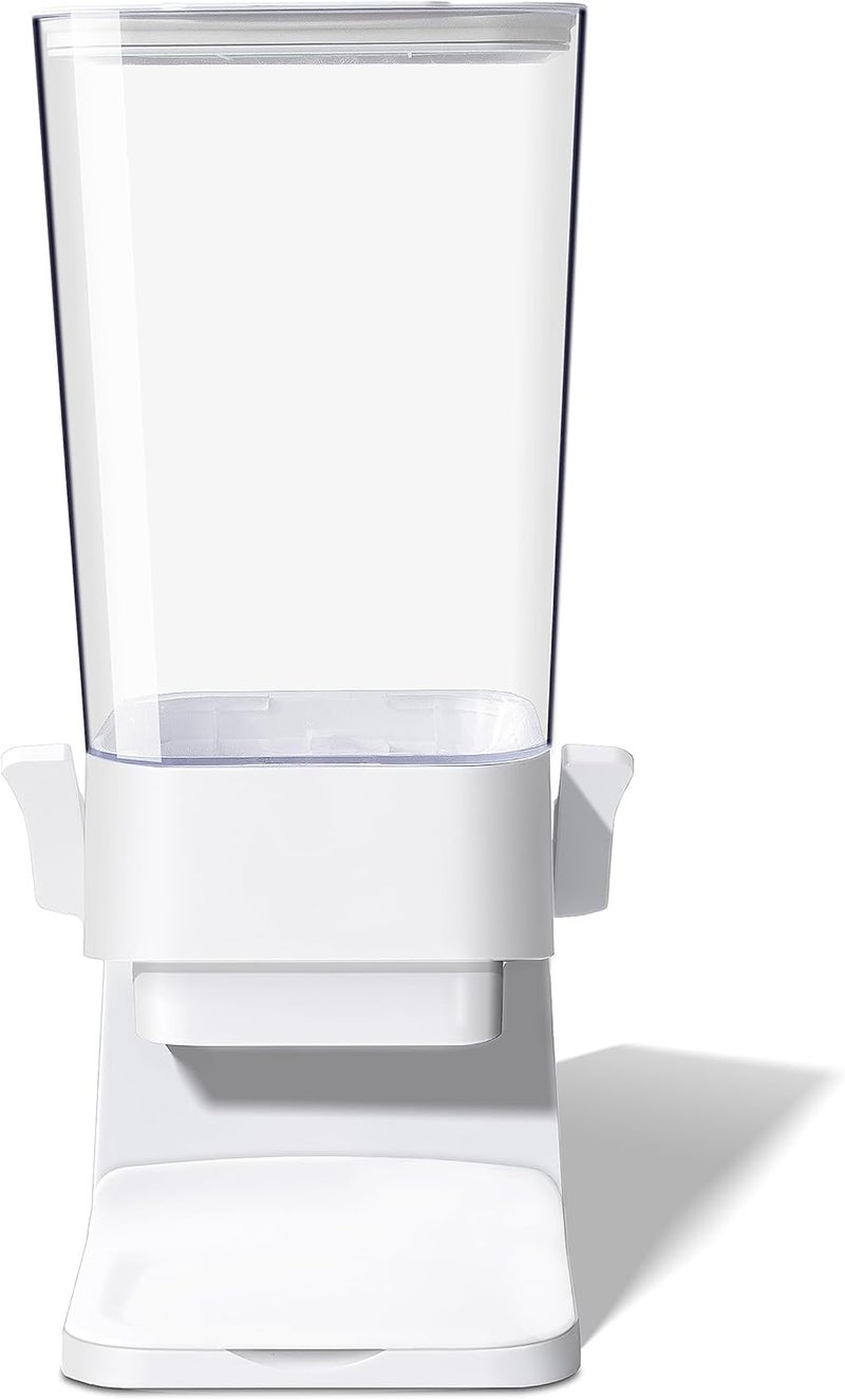 FHJP Cereal Dispenser Countertop, 5L Cereal Containers Storage Dispenser for Pantry, Large Dry Food Cereal Dispenser, Not Easy to Crush Cereal, Can Hold Oatmeal, Candy, Snack, Grain, Pet Food (White, 1Pc) - Image 1