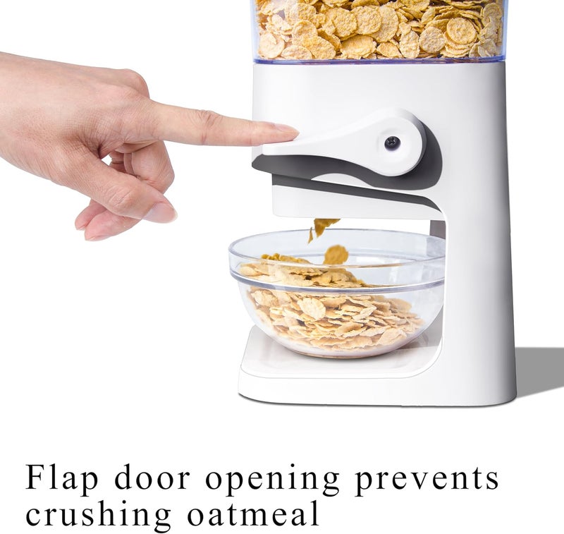 FHJP Cereal Dispenser Countertop, 5L Cereal Containers Storage Dispenser for Pantry, Large Dry Food Cereal Dispenser, Not Easy to Crush Cereal, Can Hold Oatmeal, Candy, Snack, Grain, Pet Food (White, 1Pc) - Image 3
