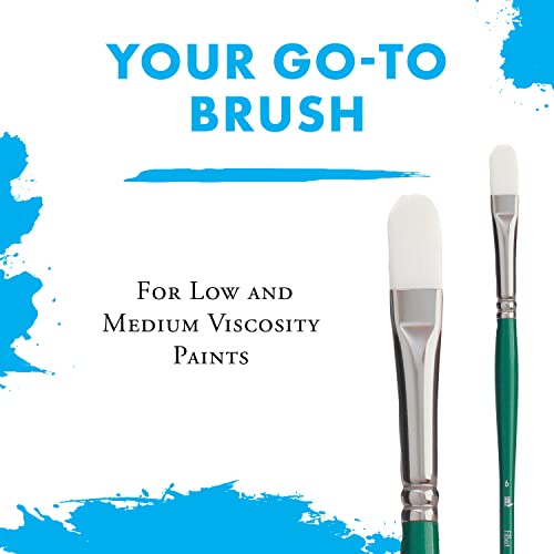 Princeton Summit White Synthetic Paint Brush for Acrylic and Oil, Series 6100, Filbert, 4 - Image 2