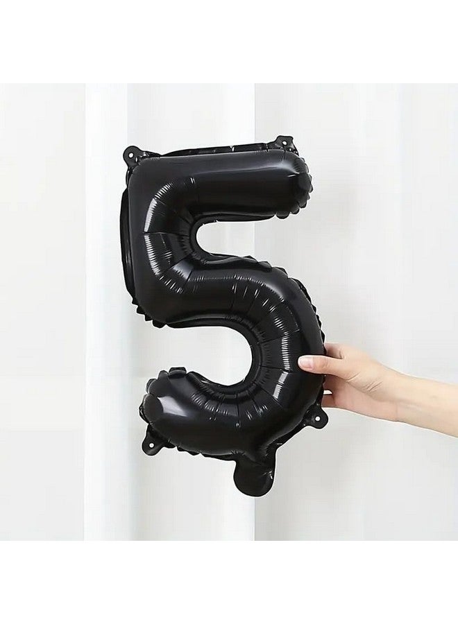 Atpata Funky Black Number Foil Balloons for Numeric Milestone Parties (16 INCH, 5) - Image 1