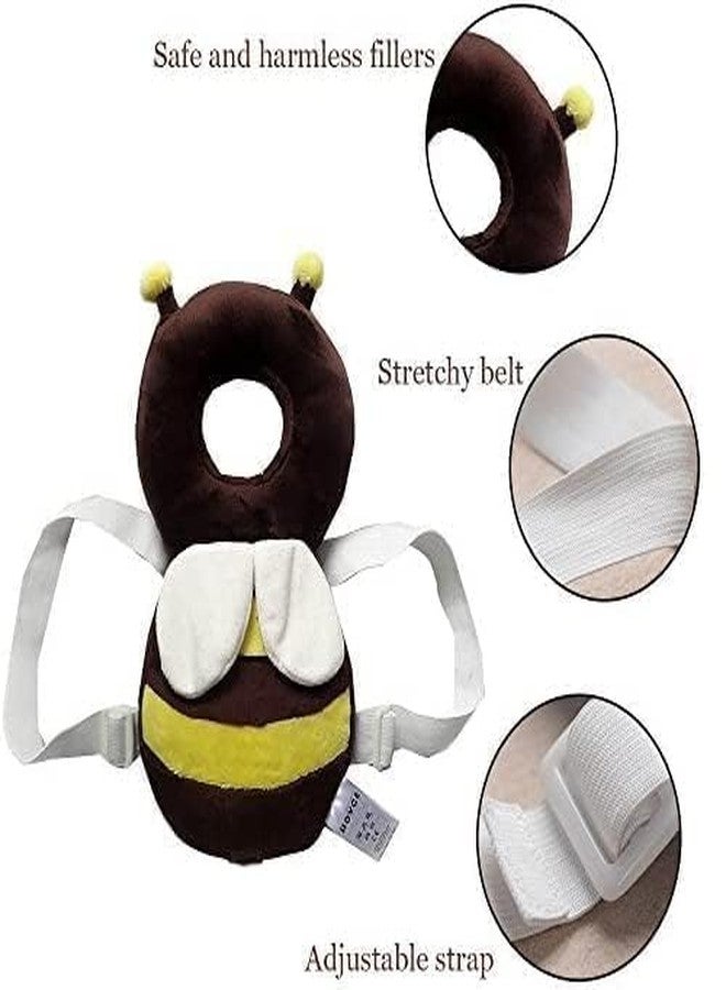 DAGDIYA Baby Head Protector Cushion – Soft Plush Fall Protection Helmet for Babies & Toddlers, Adjustable Shoulder Straps, Early Learning Safety Toy (Yellow & Black) - Image 3