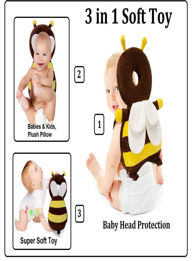 DAGDIYA Baby Head Protector Cushion – Soft Plush Fall Protection Helmet for Babies & Toddlers, Adjustable Shoulder Straps, Early Learning Safety Toy (Yellow & Black) - Image 5